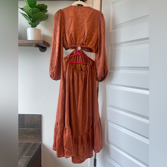 🍓Pink Lily rust cut out maxi dress size S🍓 - Picture 5 of 7